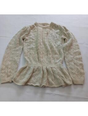 Cassidy Long Sleeve Pullover Women's Cream Sweater Top Size Medium (M)